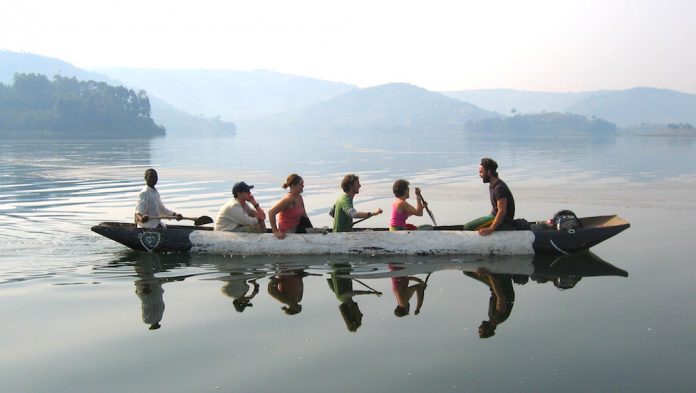 Canoeing at Lake Bunyonyi
