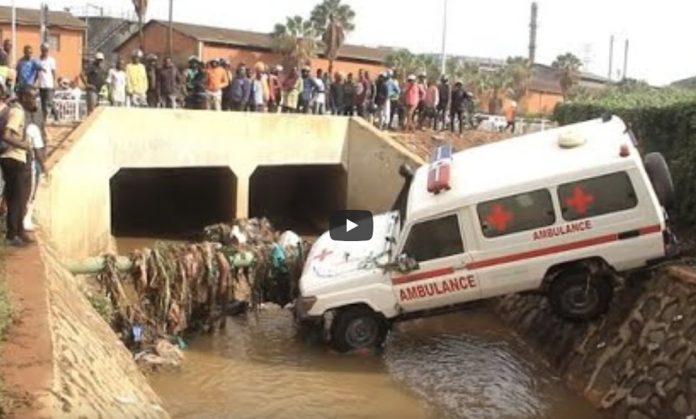 Ambulance Swept Away by Floods