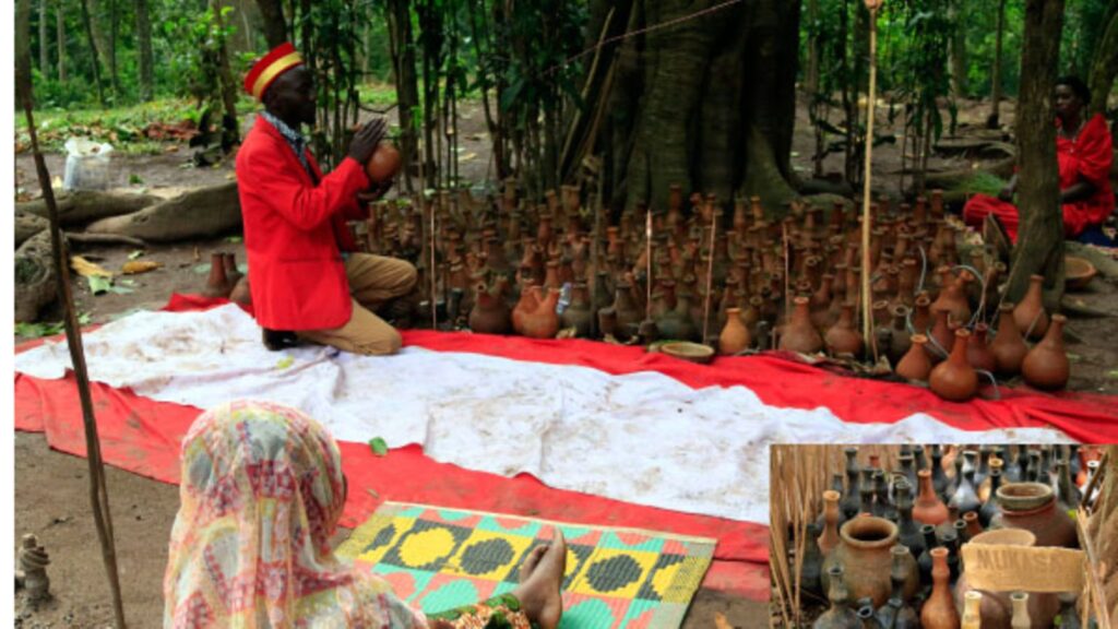 Deep ancient cave at Ttanda, believed to be a home of Buganda spirits.